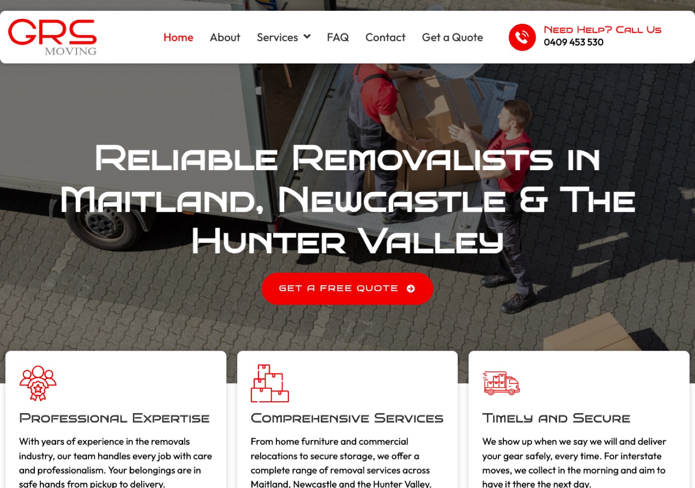 GRS Moving: Jezweb website